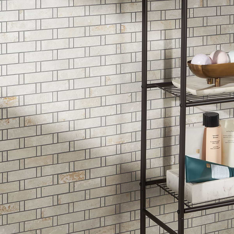 Portrait Weave Matte Porcelain Mosaic, Ivory