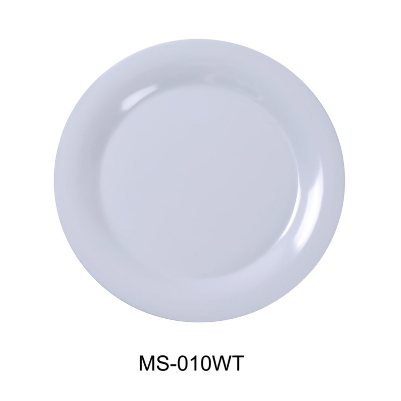 Assiette plate en mélamine 10,5 po Milestone, Blanc