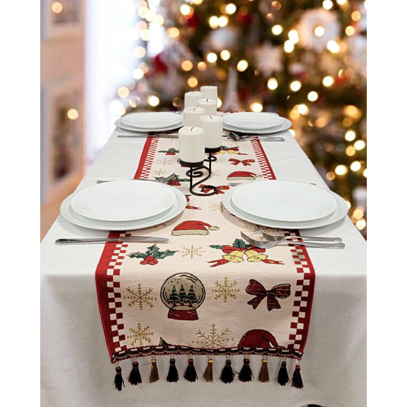 Chemin de table Classic Christmas Ornaments F07M5-10A