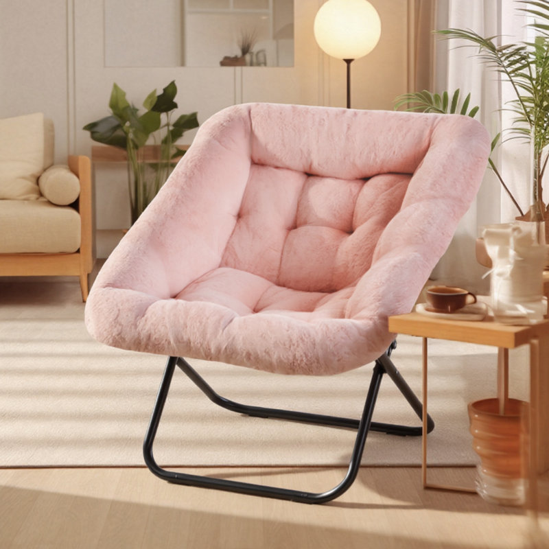 Chaise pliante rembourrée pour soucoupe, Rose