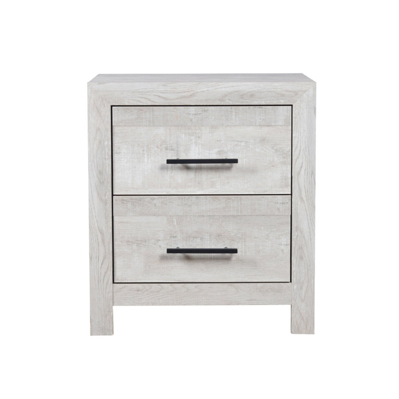 Grand ensemble de 3 pièces Mishika - Chêne rustique, Chêne rustique, 3 Pcs: Bed, 2 Nightstands, Grand lit