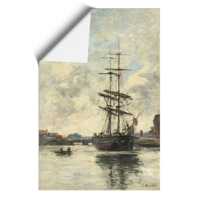 Ship on the Touques by Eugene Boudin - Frameless Print