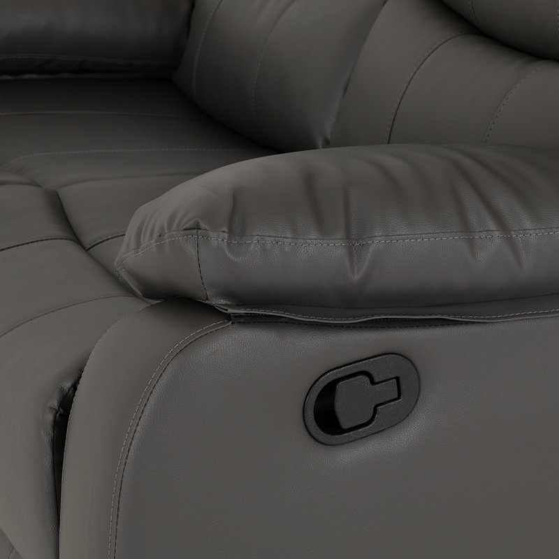 2 Seater Faux Leather Sofa, Grey