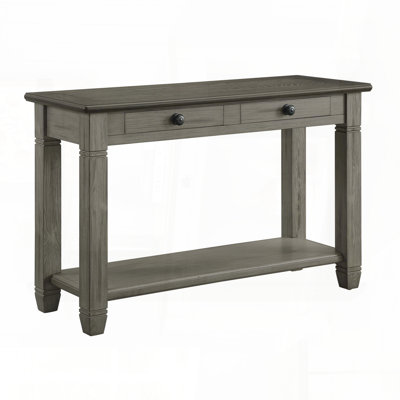 Sofa Table with 2 Drawers and Lower Shelf – Two-Tone Farmhouse Style