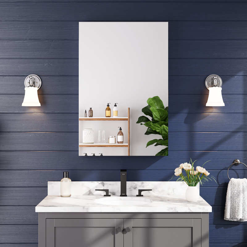 Armoire à pharmacie 24 po x 36 po avec porte à miroir Rectangulaire