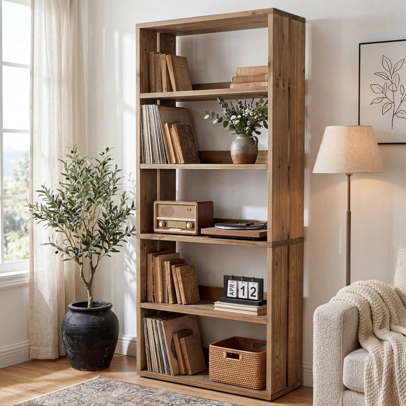 70.87cm H x 31.5cm W Solid Wood Bookcase