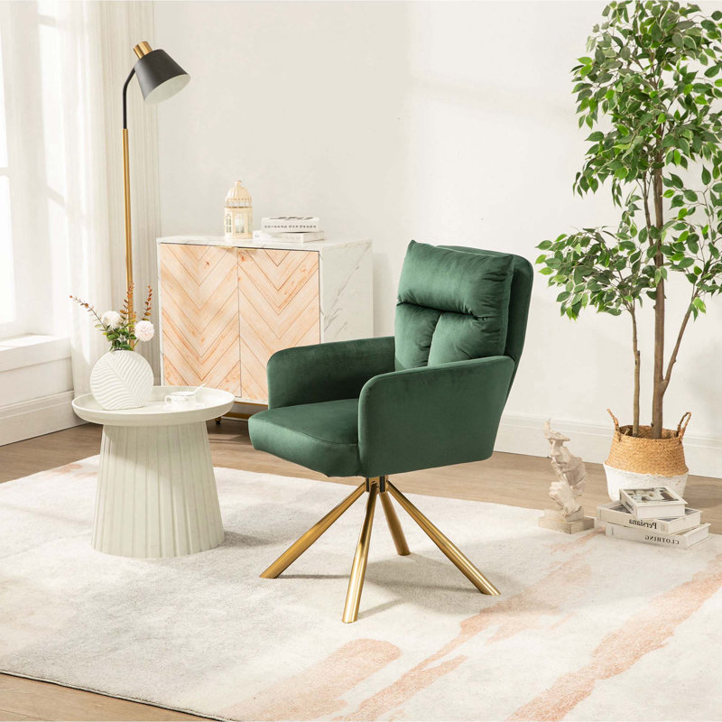Fauteuil d'appoint pivotant Kriene, Vert