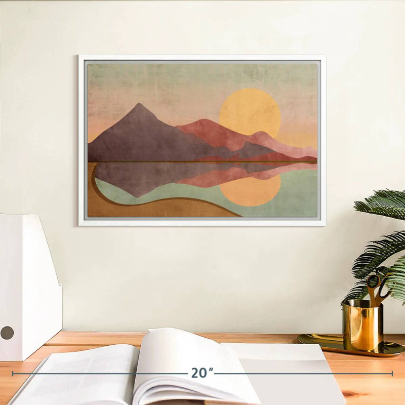 Boho Sundown, Cadre flottant blanc, 13 po x 9 po