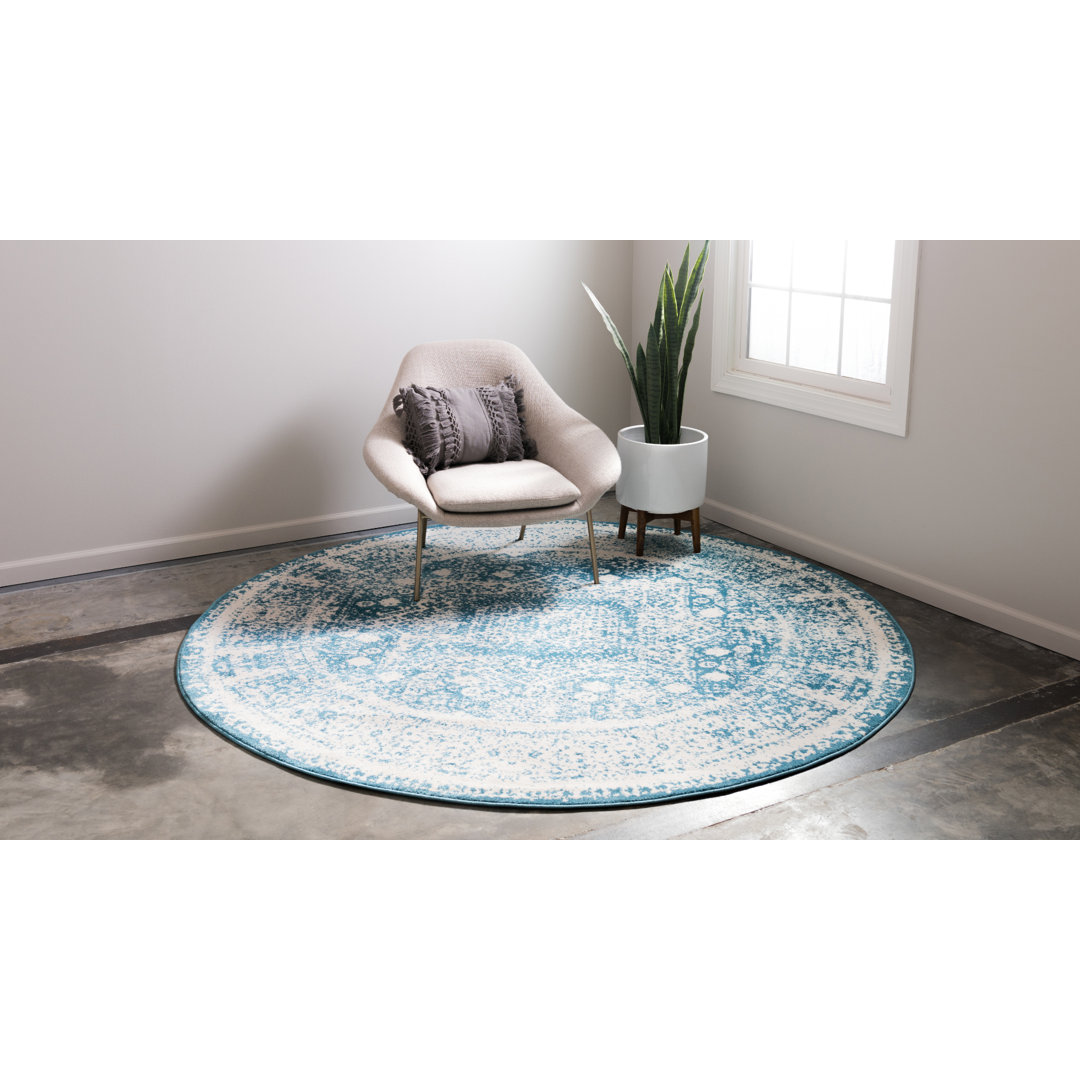 Walmoor Oriental Blue Rug Bungalow Rose Rug 