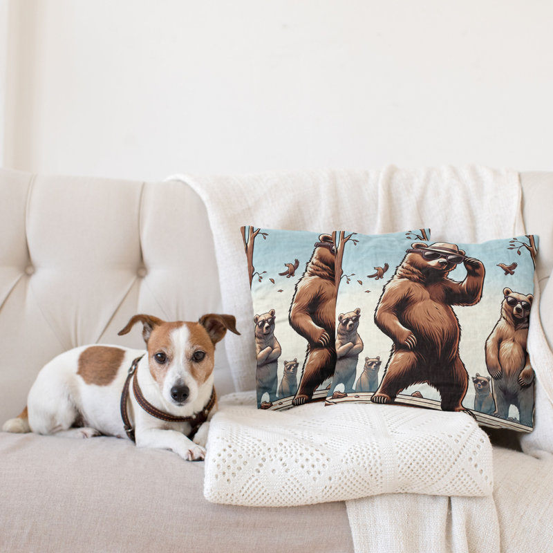 429982_Ambesonne, ours, housse de coussin, 2 pièces, H 18 po x l 18 po