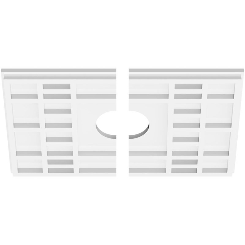 16"W x 10 5/8"H x 3"ID x 5 1/2"C x 1"P Beaux Architectural Grade PVC Contemporary Ceiling Medallion, Two Piece