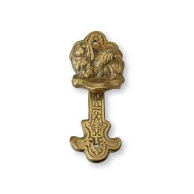Antique English Brass Pekinese Door Knocker
