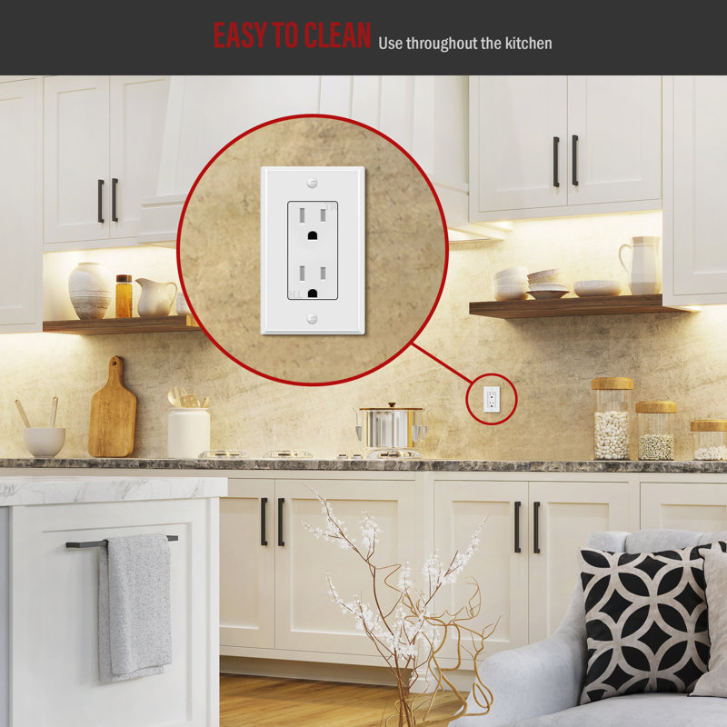 White Gloss 1-Gang Metal Decorator Rocker Wall Plate Set
