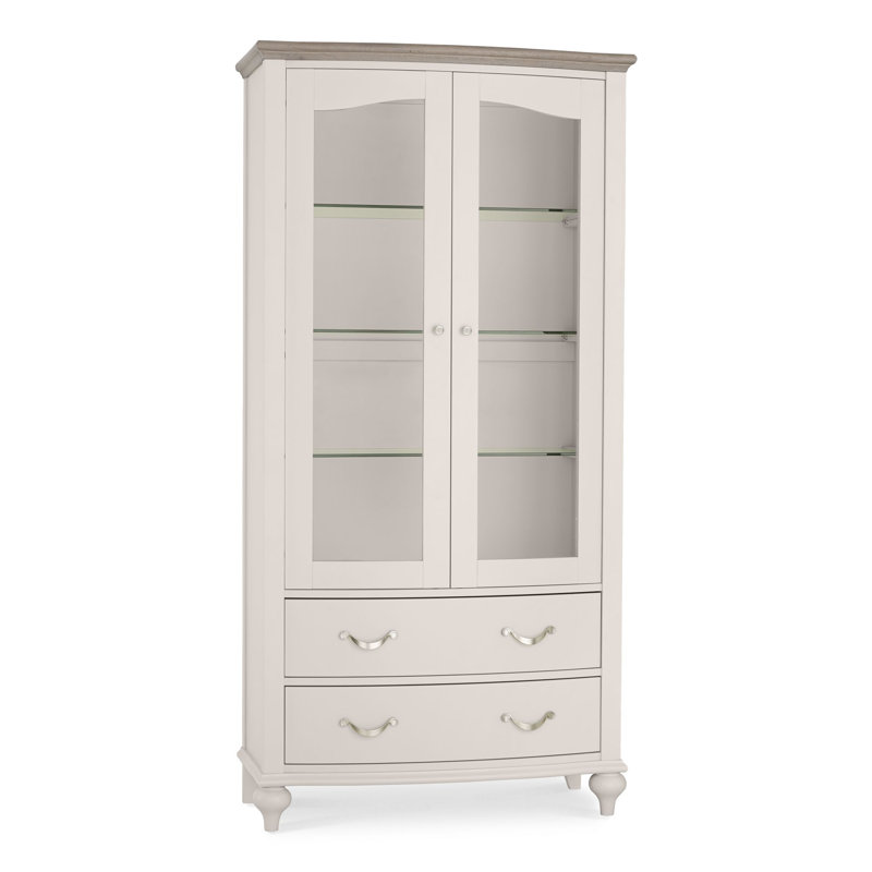 Dimas Display Cabinet, Soft Grey/Grey Washed Oak