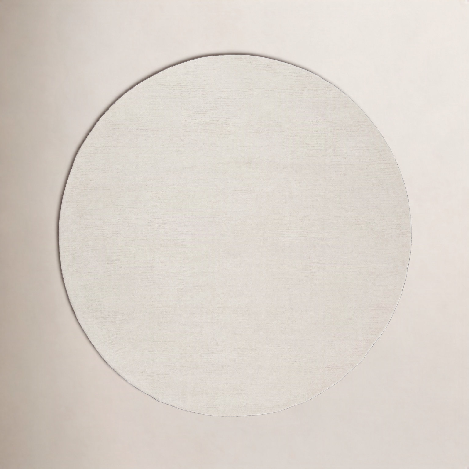 Crowe Light Beige Hand-Loomed Wool Rug, Round 6'