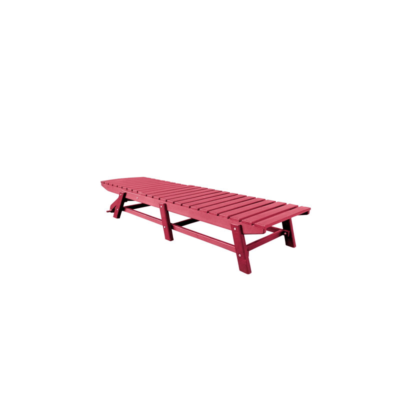 Chaise longue de jardin inclinable Brasstown, Rouge