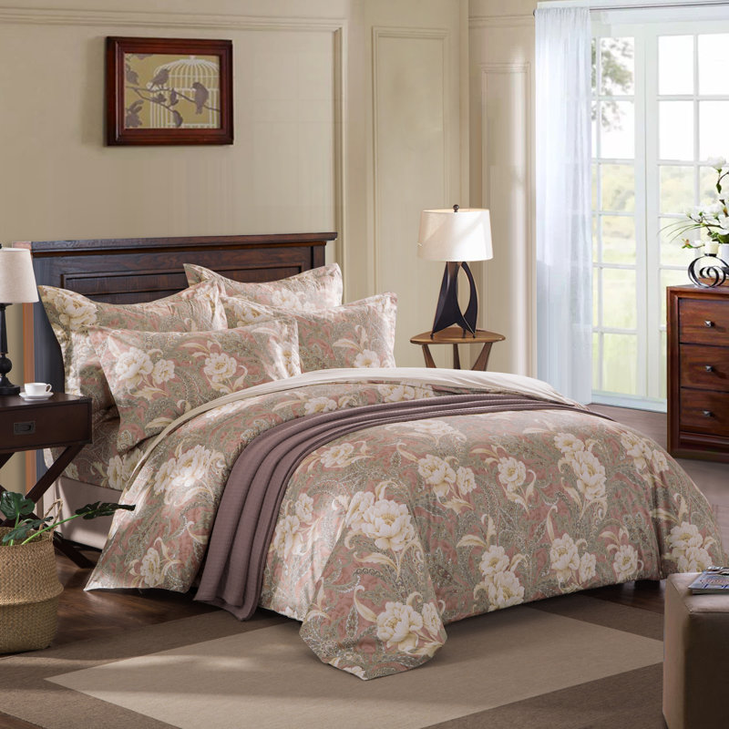 Ensemble de housse de couette réversible 3 pièces Eastcote, Très grand, Vieux rose / rose
