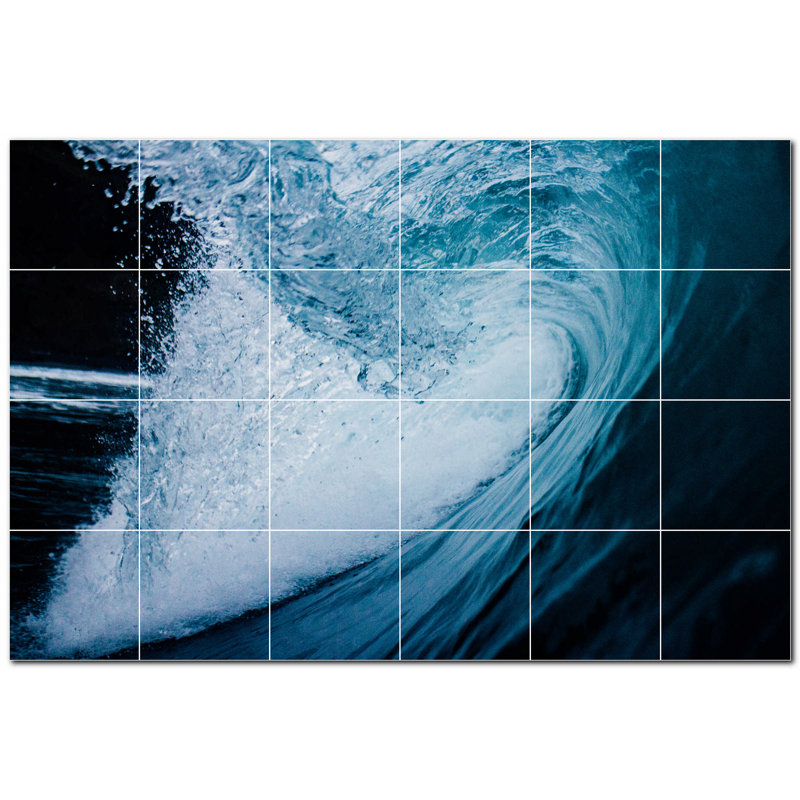 Carreau de photo décoratif à vagues en céramique 36 po x 24 po PT501183: 6 po x 6 po (ensemble de 24)
