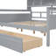 Lit de jour gris avec support en lattes de bois robuste, tablette de chevet, 2 tiroirs - élégant et fonctionnel pour un usage domestique complet en gris, structure à deux supports-2104387994-2104387997
