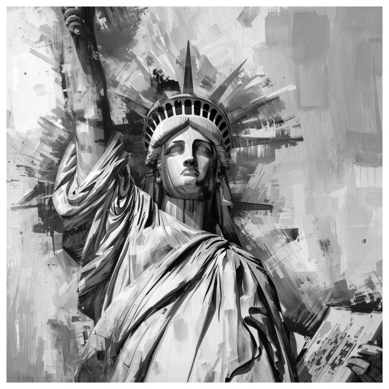Édredon Statue of Liberty Illustration, Simple extra long