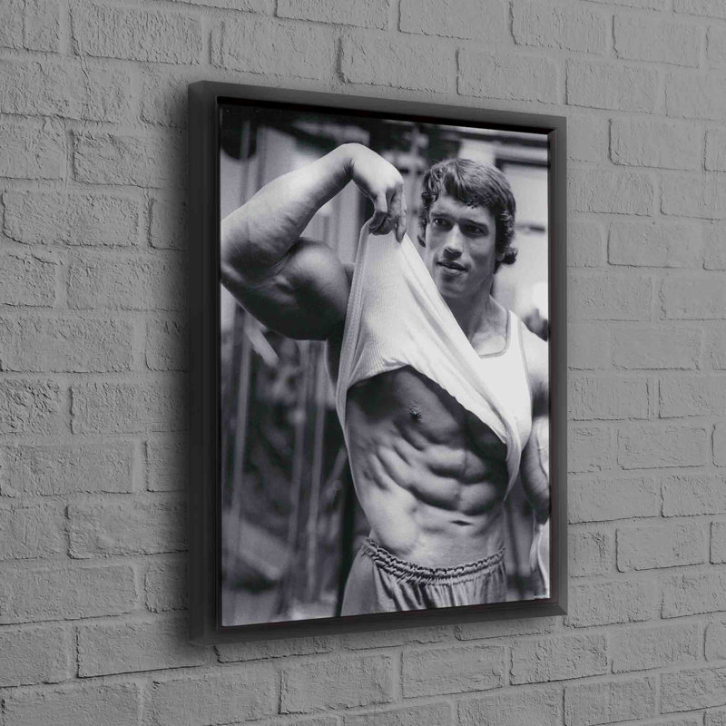 Motif de l'œuvre de gymnastique sur toile de coton d'Arnold Schwarzenegger pour décoration murale et «Man Cave» dans un style d'art célèbre