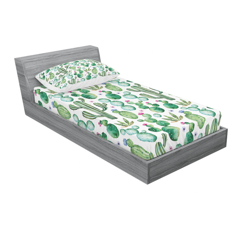 Microfiber Geometric Sheet Set, Twin XL Sheet Set with Fitted Sheet, Summer Park  Floral