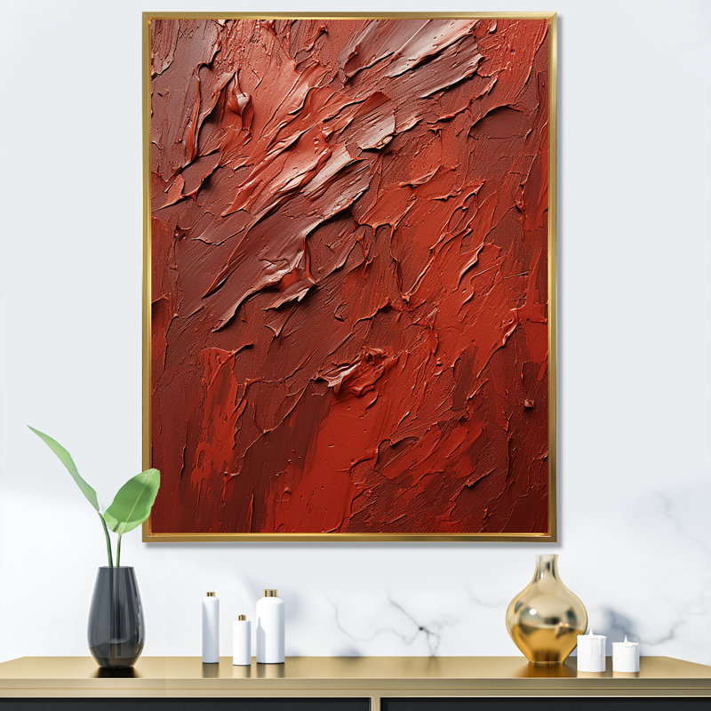 Impression sur toile Bitterweet Brushwork II - Abstract Collages, H 20 po x l 12 po x P 1 po, Cadre flottant doré