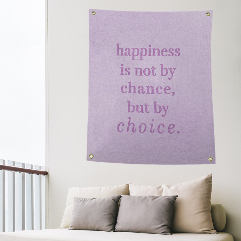 Tapisserie citation manuscrite en polyester, H 36 po x l 26 po, Violet
