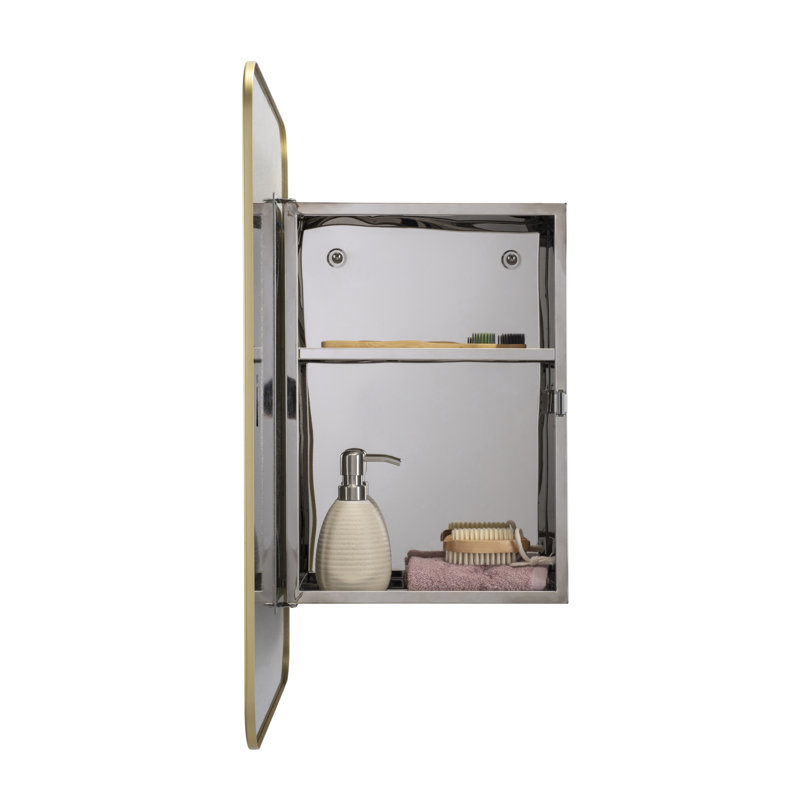 Croydex Framed Mirror Medicine Cabinet, Brass