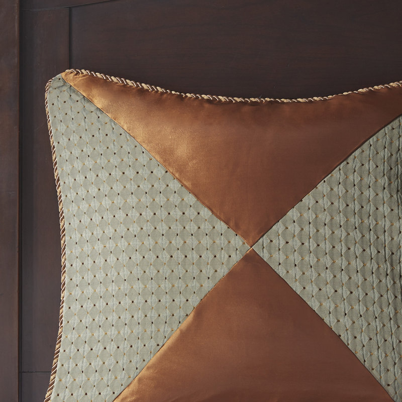 Queen Brown Jacquard Medallion Duvet Comforter Set