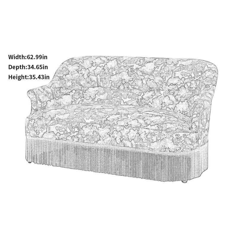 Retro Blue Fabric Sofa