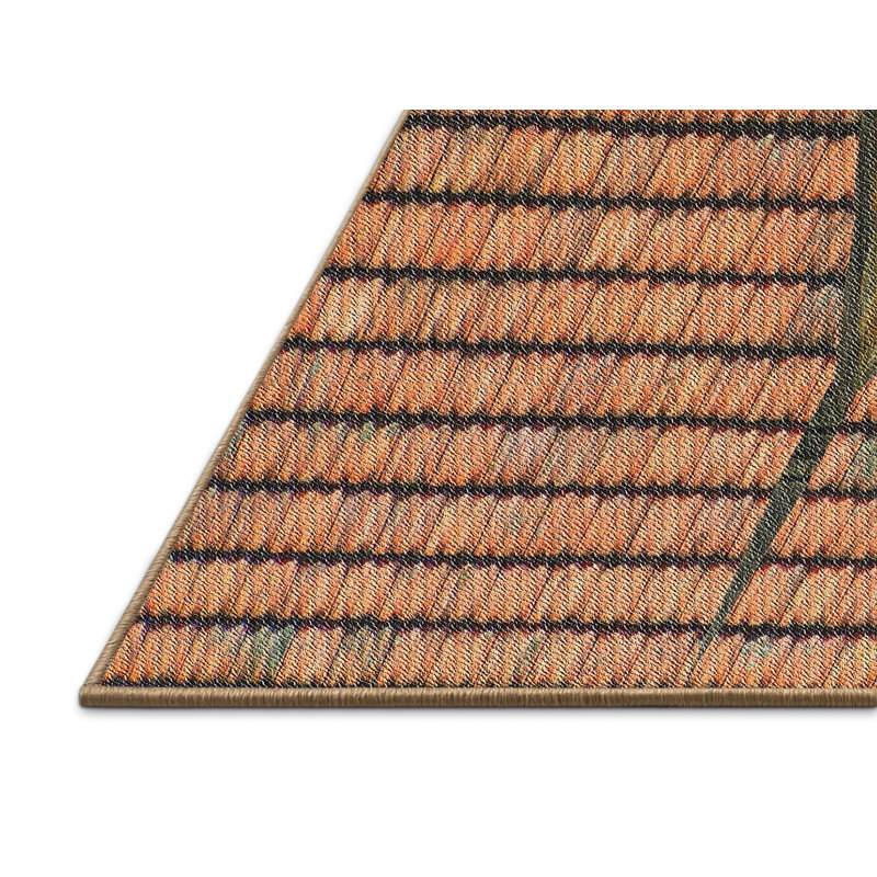 Tapis orange / vert Freedom, Rectangle 7 pi x 10 pi