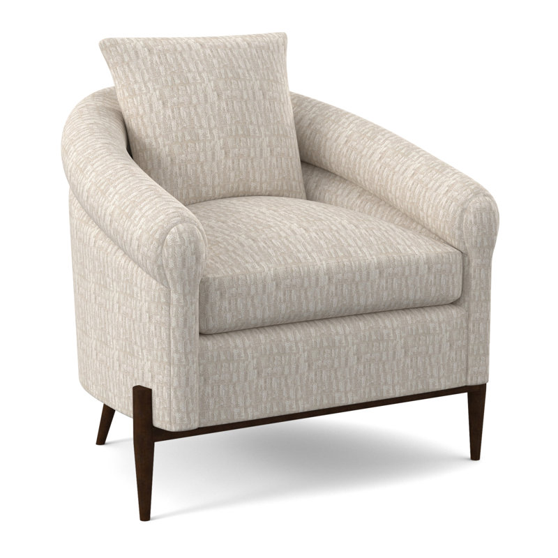 Jaxson Upholstered Armchair, American Walnut, White Caps Fog Viscose