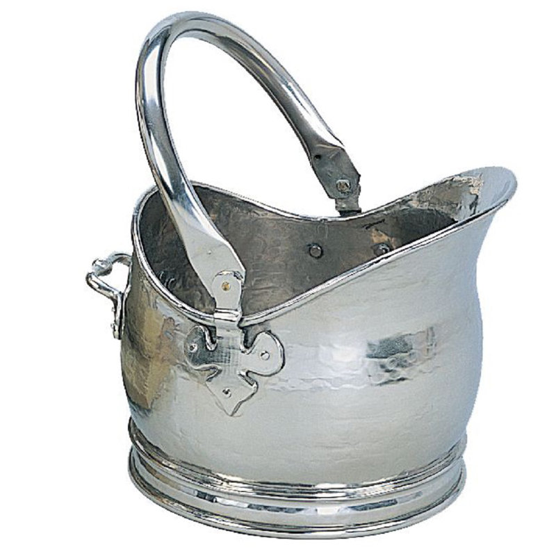 Steel Log Carrier, Pewter, 25cm H x 27cm W x 27cm D