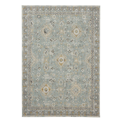 Windermere Karastan Ravenglass Low Pile Stain and Fade Resistant Polyester Indoor Area Rug in Blue