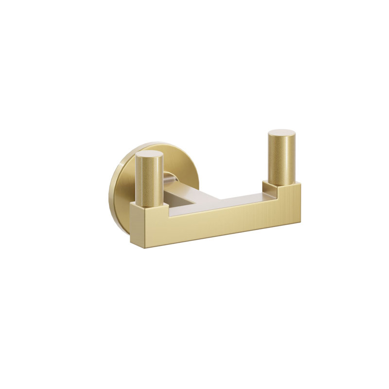Emtek Select Double Hook w/ Small Disc Rosette, Square Stem & Knurled Tip, French Antique