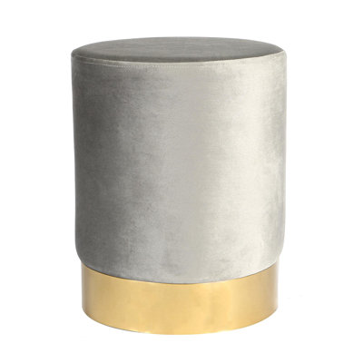 Harbour Housewares - Round Velvet Pouffe - 29 x 36cm