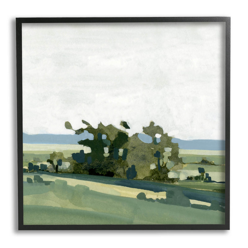 Abstrait campagne abstraite, giclée par Emma Caroline, Giclée encadrée noir minuit, H 24 po x l 24 po x P 1,5 po