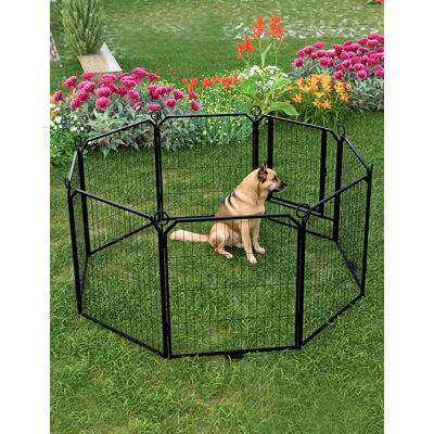 Parc d'extérieur pour chien, panneaux de barrière en métal robuste pour animaux, chenil d'extérieur portatif pour chien avec porte, enclos pour animaux domestiques pour camping-car extérieur, camping, jardin, cour