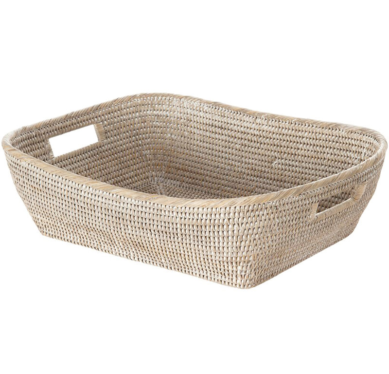 Bay Isle Home™ Madson Rattan Basket, White Wash