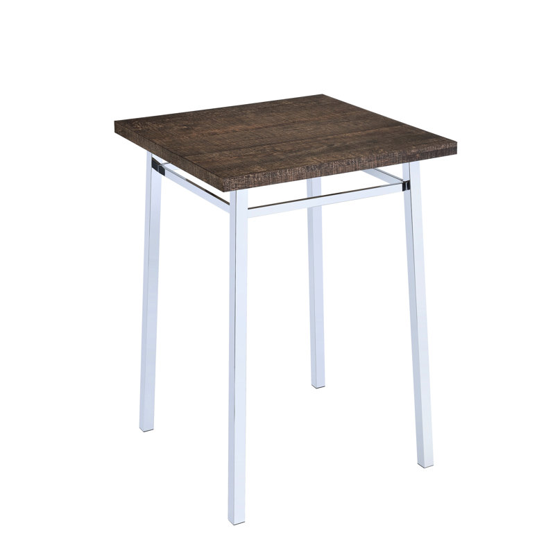 Table carrée carrée en chêne avec une finition élégante et sophistiquée