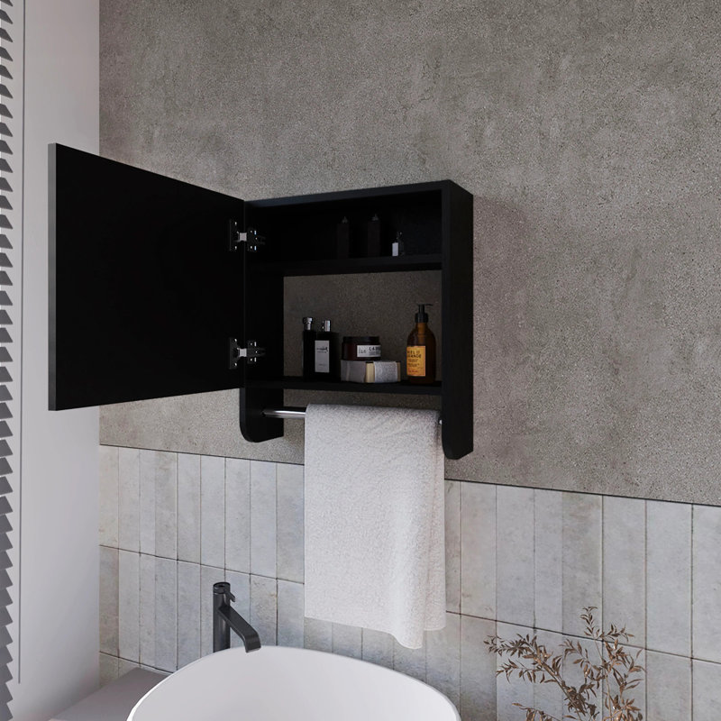 Armoire à pharmacie moderne moderne avec barre à serviettes et miroir pour salle de bain - matériaux de qualité 2 salles de bain