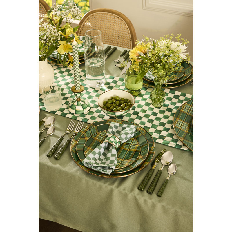Emerald Check Napkin Rings