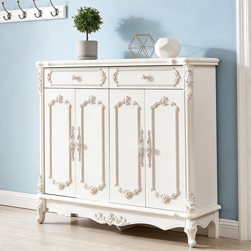 Banc de rangement blanc en bois manufacturé