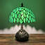 Lampe de table Simsbury Tiffany Feuilles de verre teinté vert avec ampoule DEL Base l 10 po x P 10 po x H 14 po *