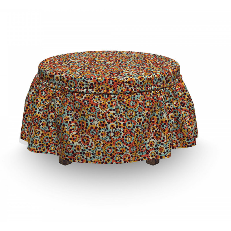 Housse pour repose-pieds "nature scroll circles"