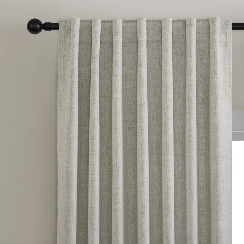 4 Pcs 100% Polyester Burlap Blackout Curtains For Bedroom Back Tab Curtains 4 Panels Set, Taupe, 52" W x 84" L