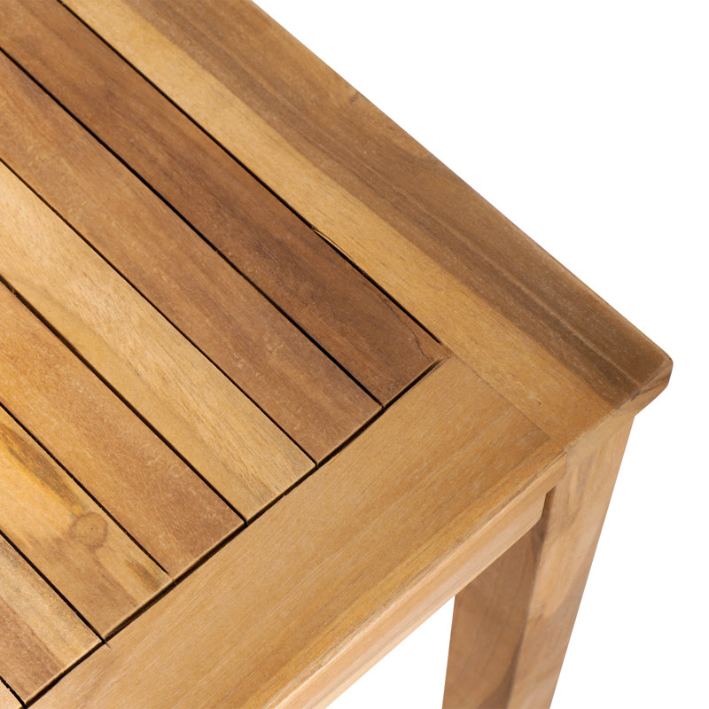 vidaXL Table Brown 37.40 x 17.72 x 15.75 in Solid Teak Wood