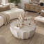 Table basse imperméable 35,43 po moderne pour l'extérieur et l'intérieur, conception en ciment MgO durable, convient aux terrasses, jardins, arrière-cours et salons-130078598