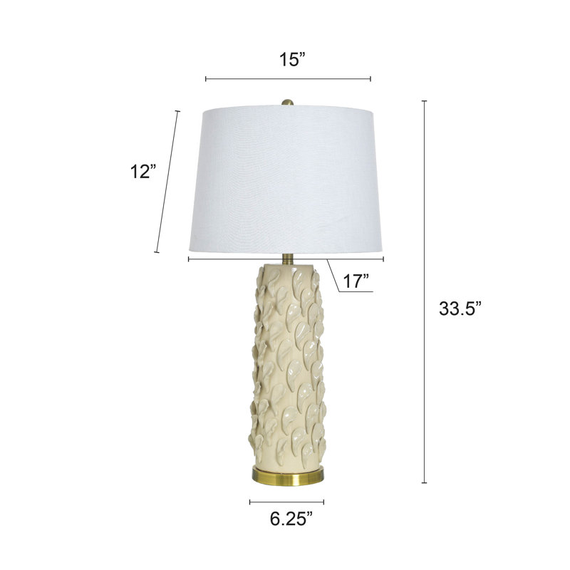 Ceramic Table Lamp - Cirri Cream - White Shade